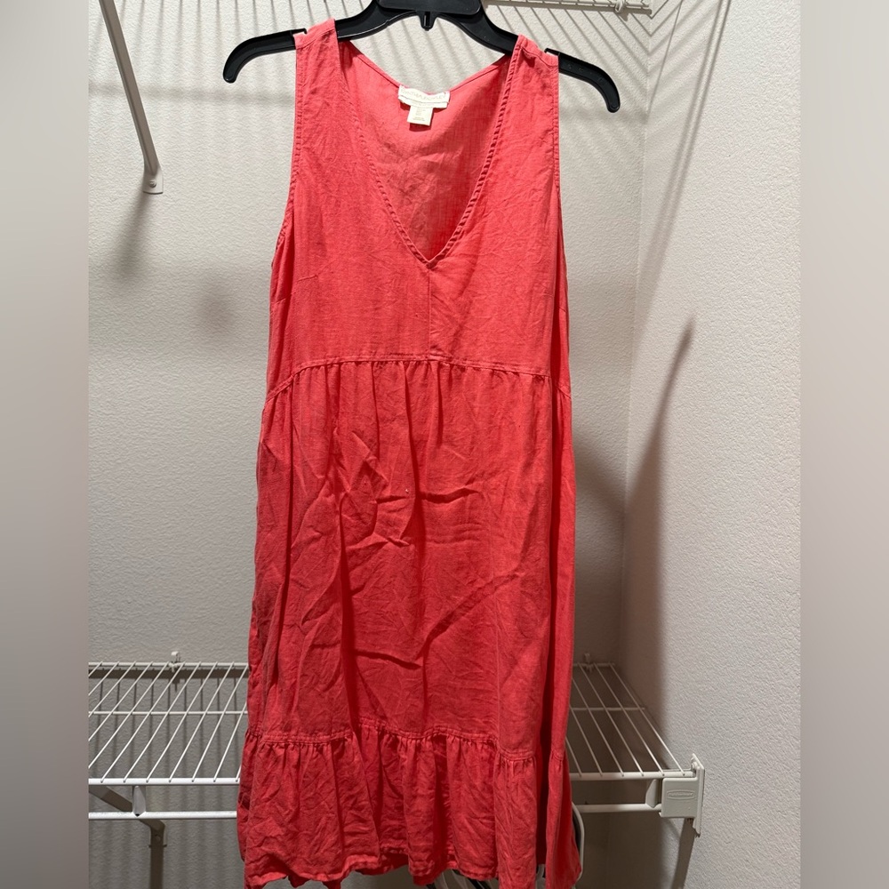 Cynthia Rowley Vibrant Coral Linen Dress